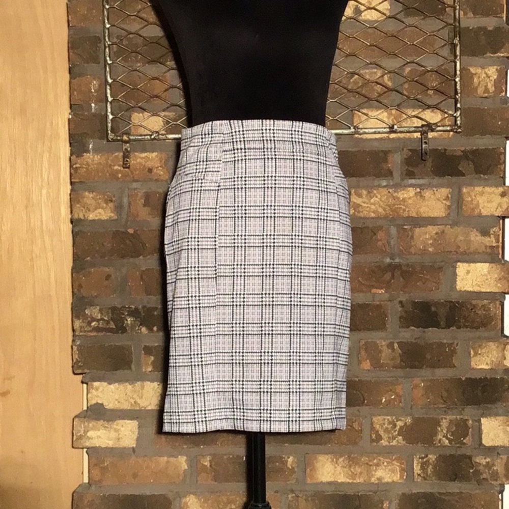 Michael Michael Kors mini skirt black gray plaid S